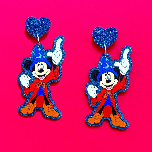 Sorcerer Mouse Sparkle Drop Earrings