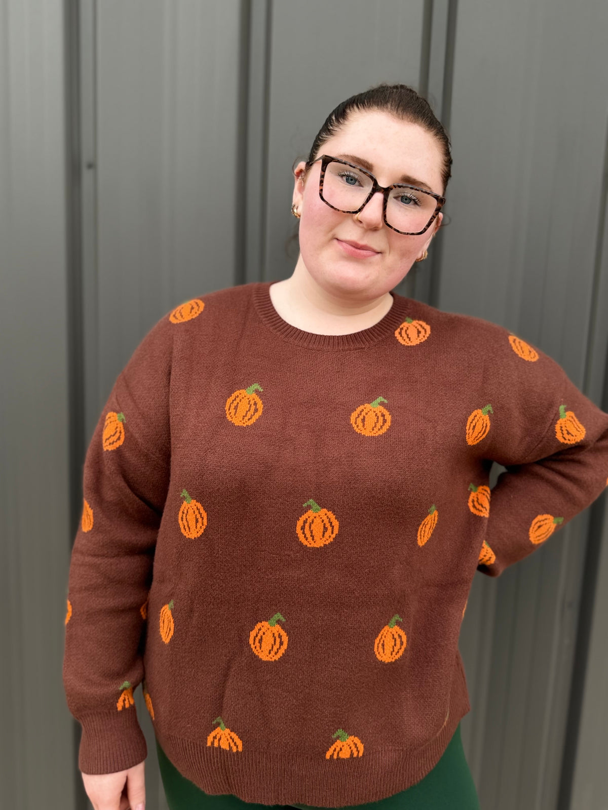 Pumpkin Patch Sweater - Brown