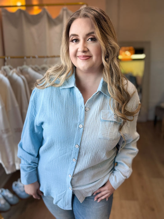 Everyday Gauze Top - Seaside Combo