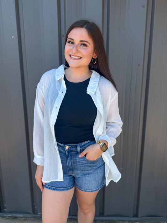 Basic Button Up || White