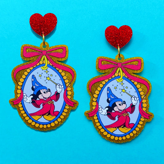 Sorcerer Mouse Cameo Drop Earrings