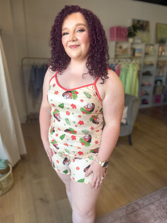 Moana Character All-Over Print Women’s V-Neck Cami & Shorts Sleep Set