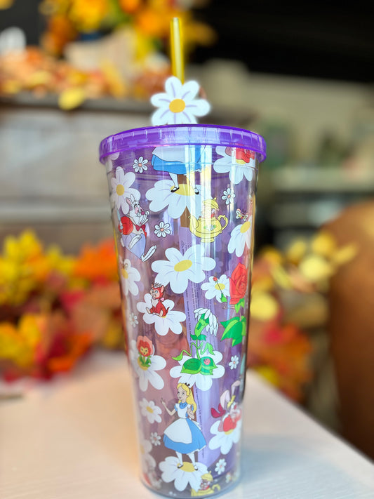 Alice in Wonderland Wild Flower Toss 24oz Plastic Cold Cup