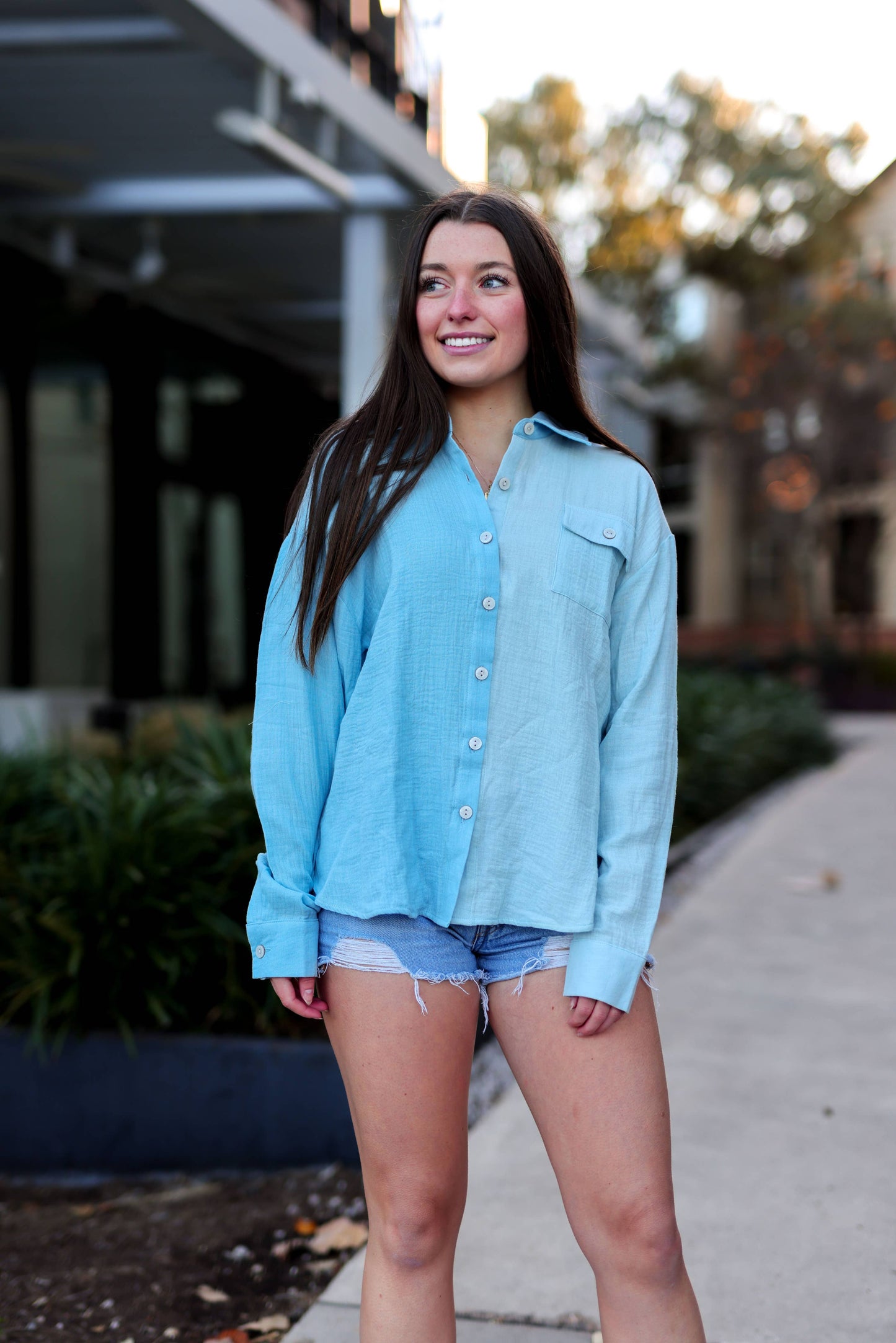 Everyday Gauze Top - Seaside Combo