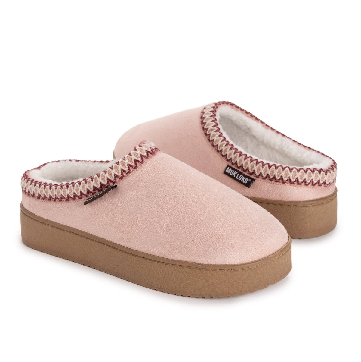 MUK LUKS Women's Cressida Platform Clog Slippers: Pink