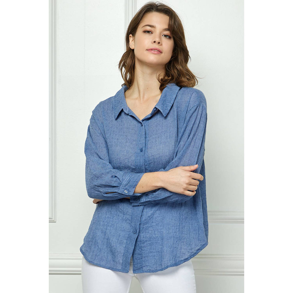 Basic Button Up || Blue