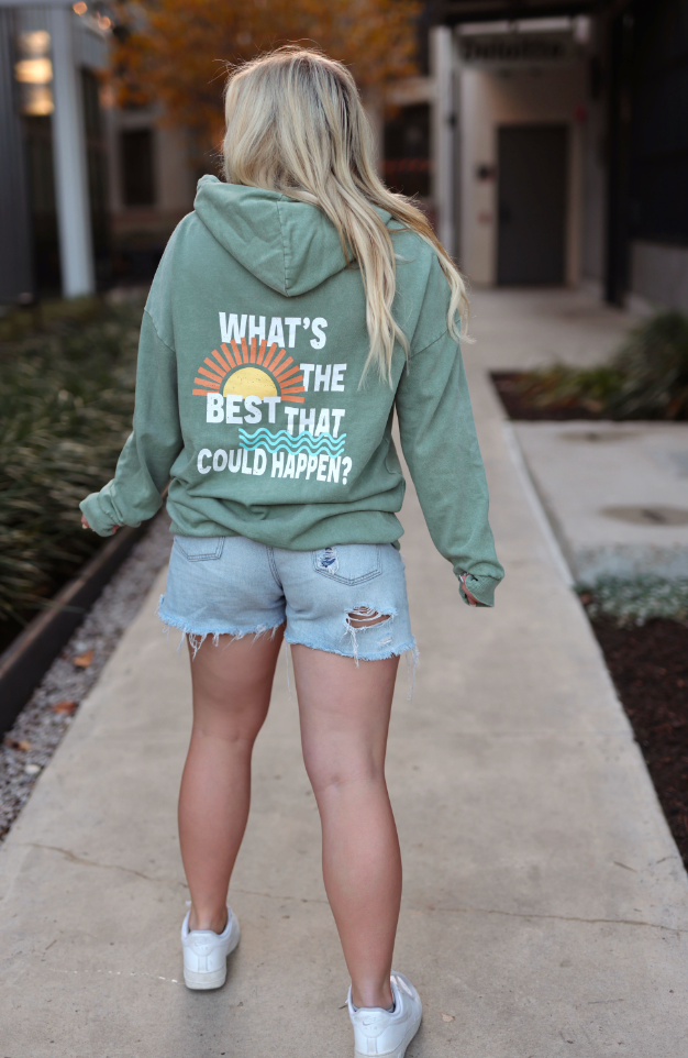 What's The Best That Could Happen- Oversized Hoodie (Matcha)