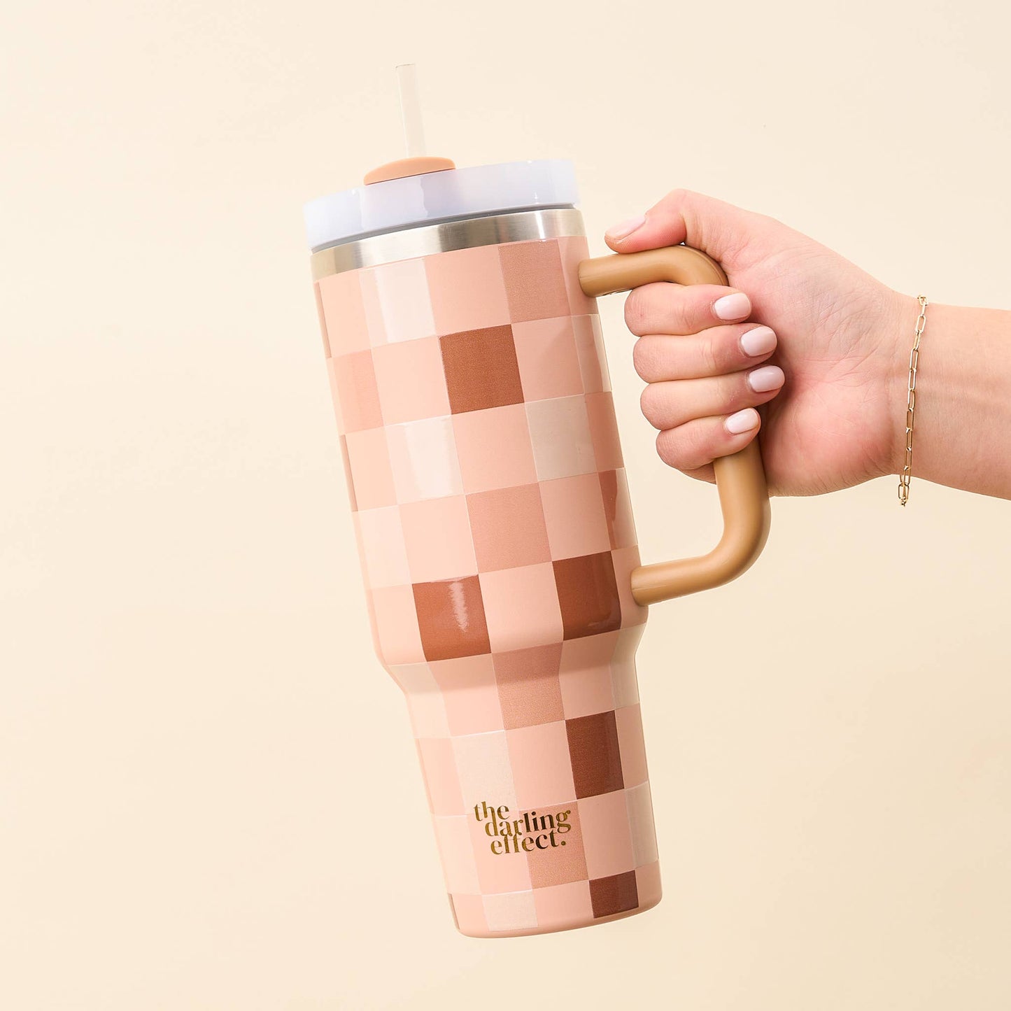 40 oz Take Me Everywhere Tumbler-Check Brown