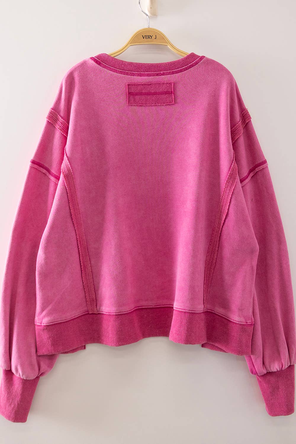 Vintage Washed Sweatshirt: Hot Pink