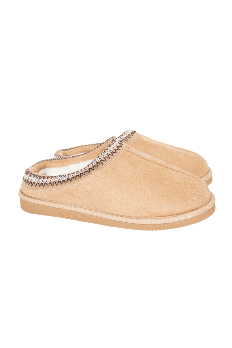 Sand Embroidered Comfy Slippers: Sand