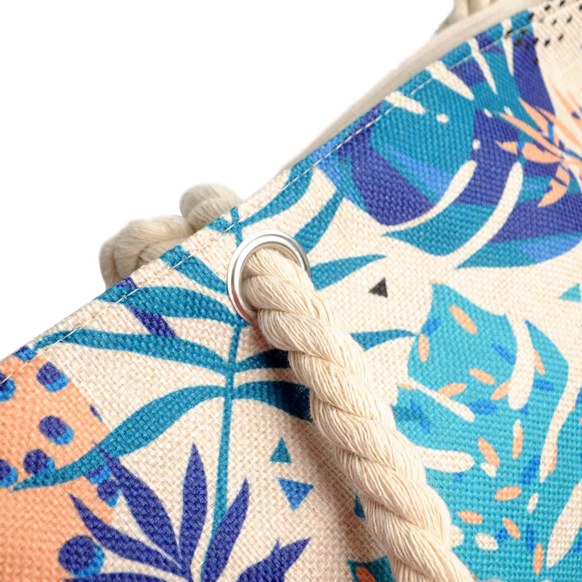 Blue Tropical Leaves Ladies Tote Bag