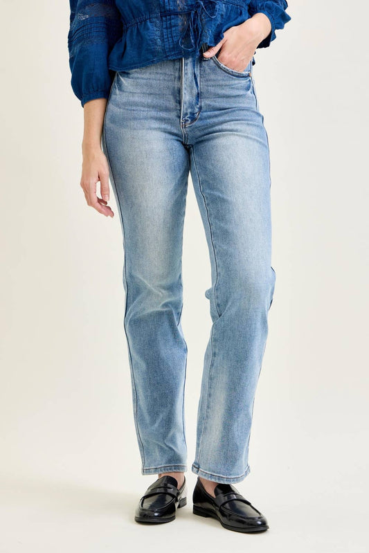 HW Tummy Control Contrast Wash Straight: MD
