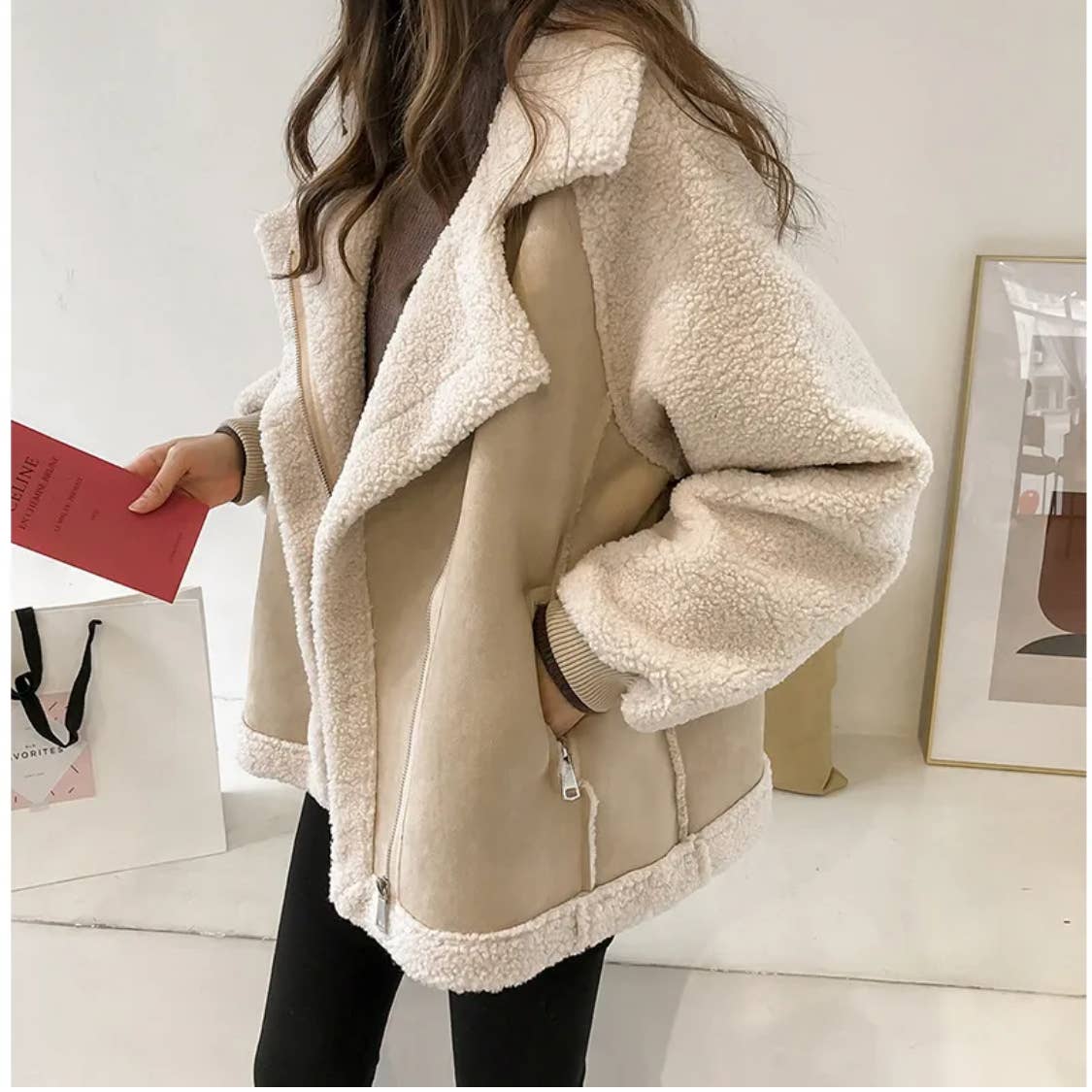Plush Lapel Coat