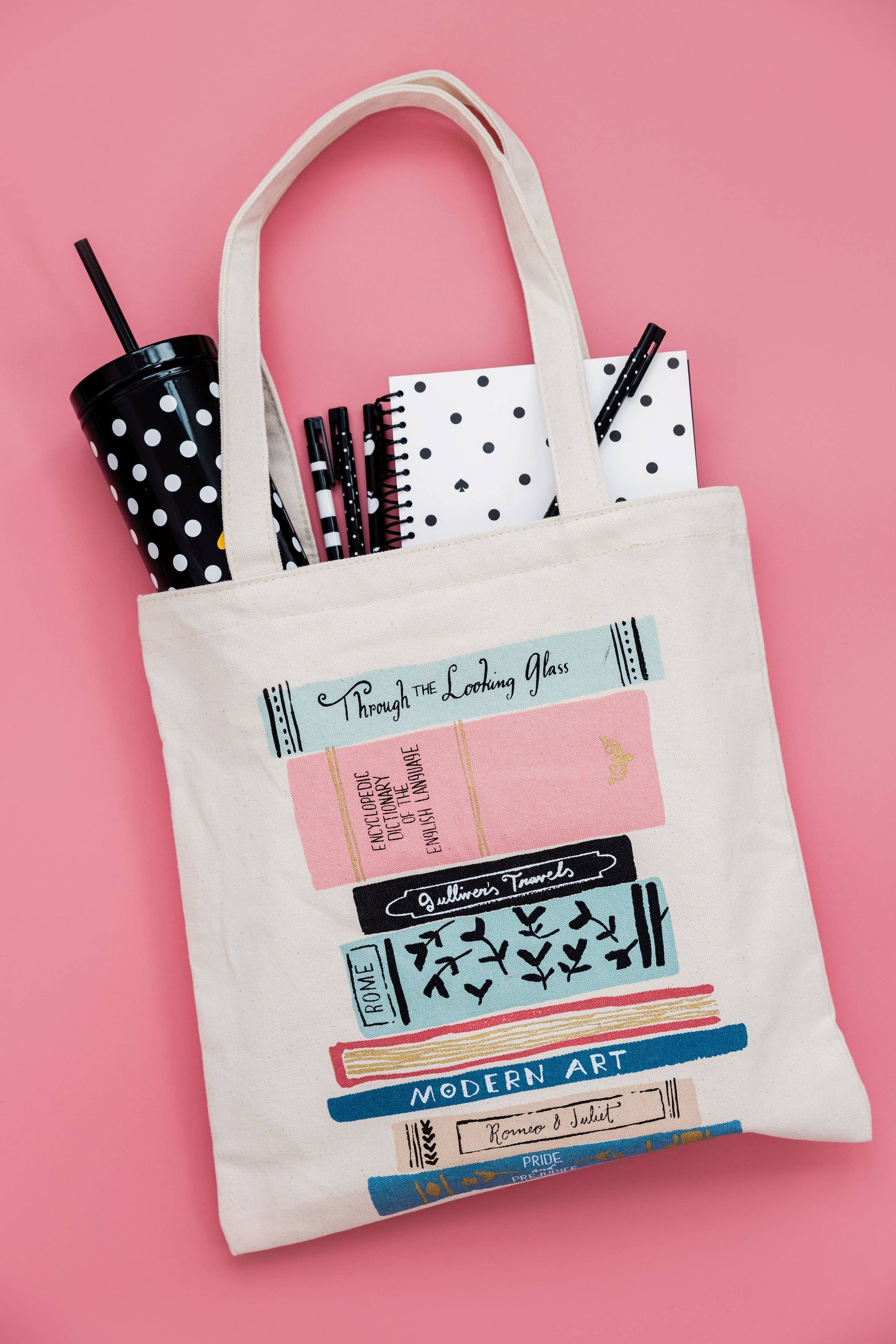 Canvas Book Tote, Stack Of Classics