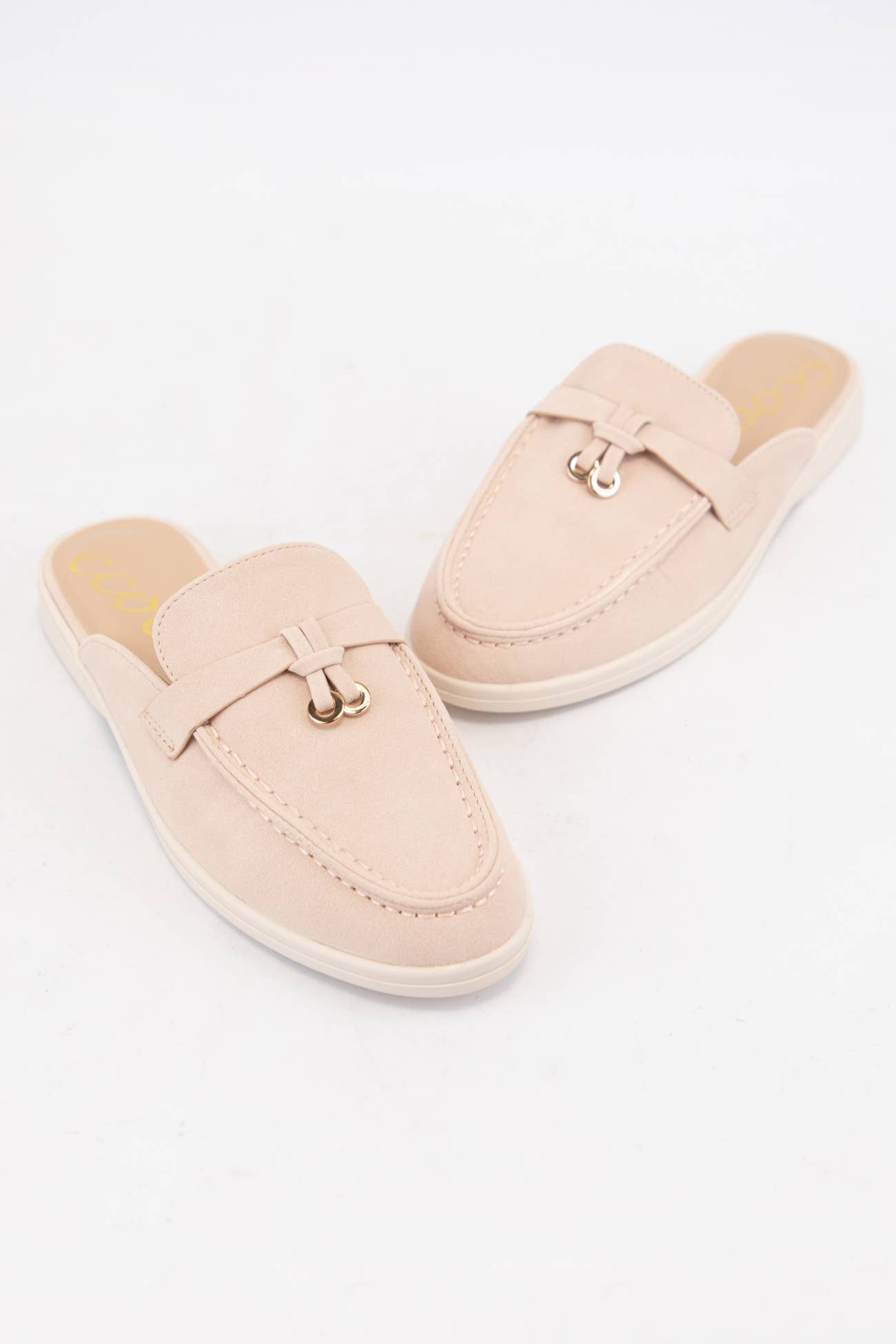 Irene Classic Loafer Mule Slip-On Backless Flats Casual Ever: Blush