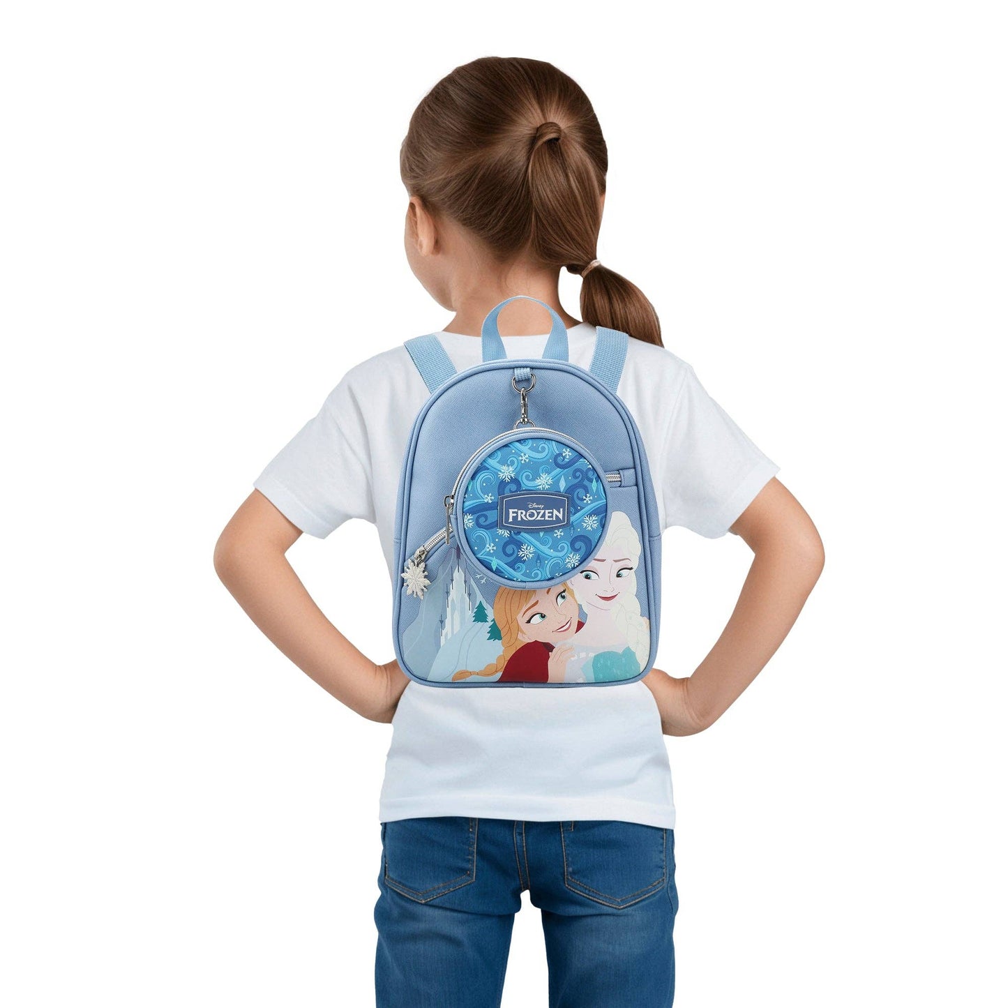 Disney Frozen Elsa & Anna Ice Palace Blue 10.5" Mini PU Backpack