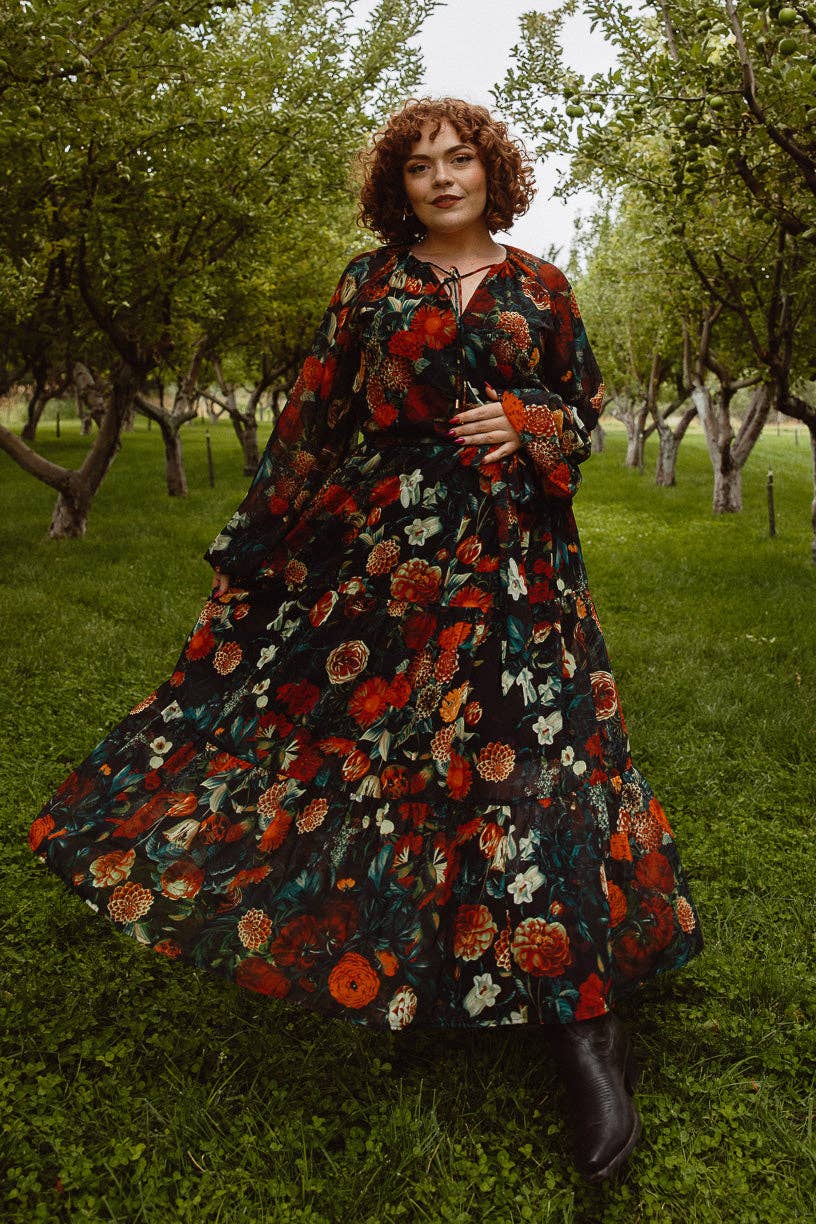 Imogen Dress in Moody Floral