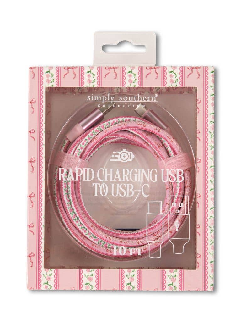 Simply Southern USB-C Charger / Pink Stripe