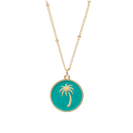 Tropi-Cool Mint Palm Tree Necklace