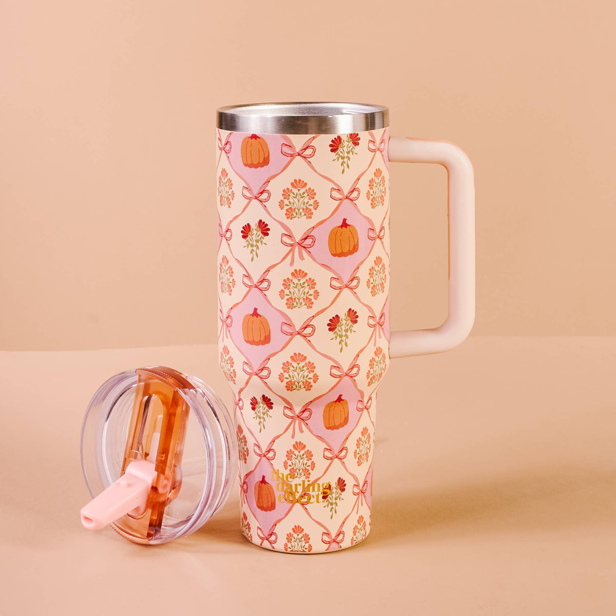 40 oz Lifestyle Flip Straw Tumbler-Patchwork Pumpkins