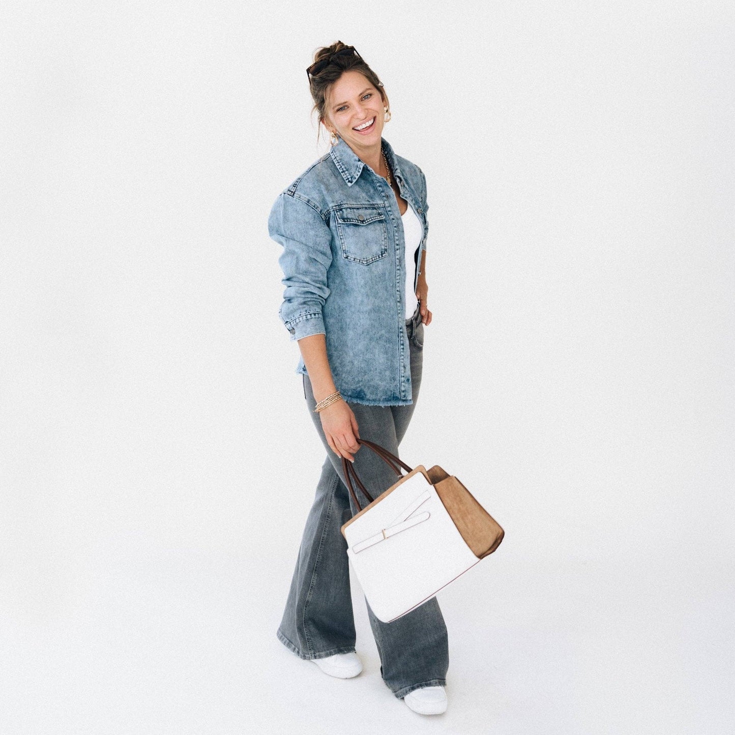 Blue Raw Hem Denim Jean Jacket