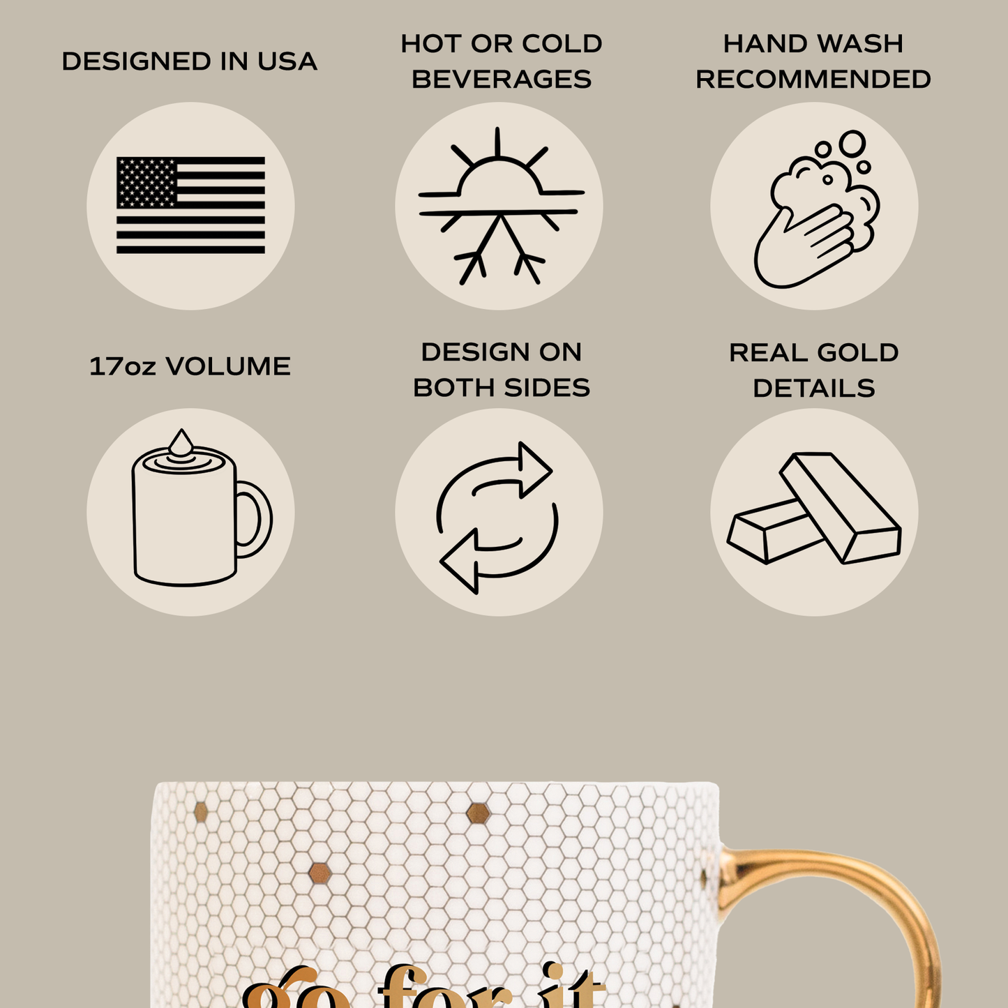 Go For It Gold Tile Coffee Mug - Gifts & Home Decor