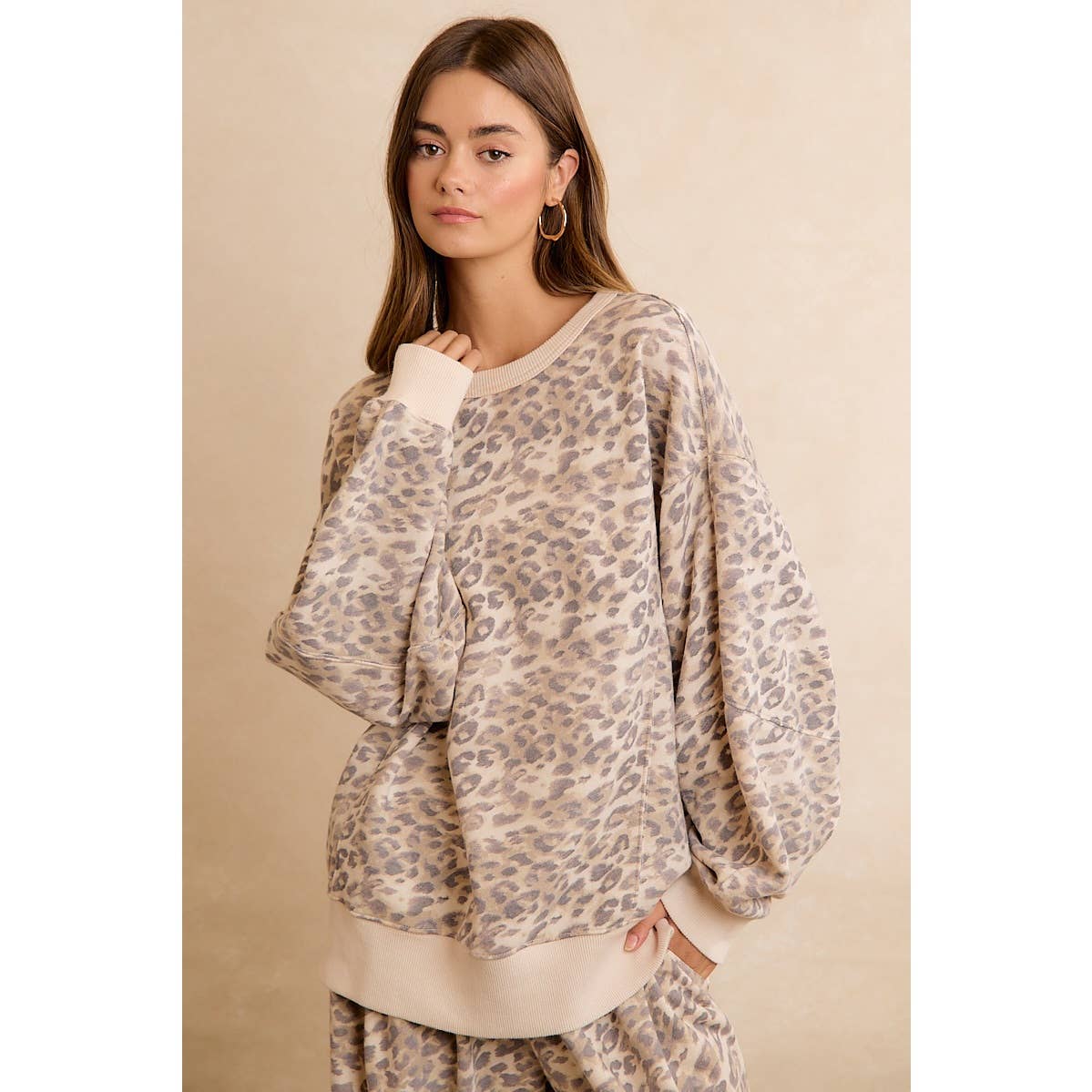 Leopard Relaxed Crewneck Sweatshirt