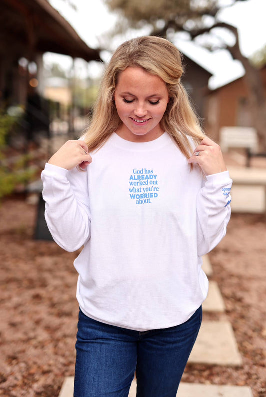 God Has You Butterflies - Corded Sweatshirt (White)