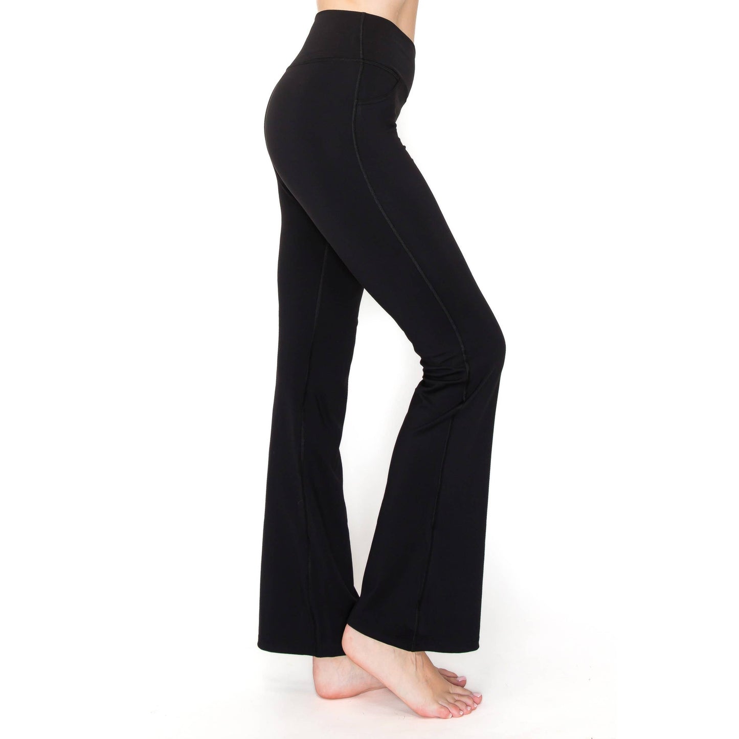 Flared Yoga Pants 31" Inseam: Black