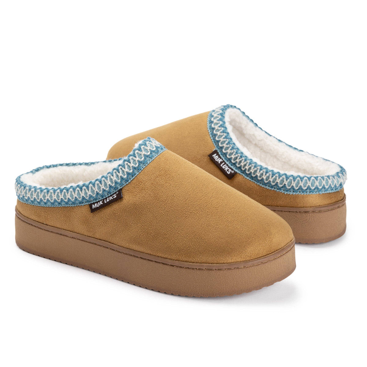 MUK LUKS Women's Cressida Platform Clog Slippers: Chestnut