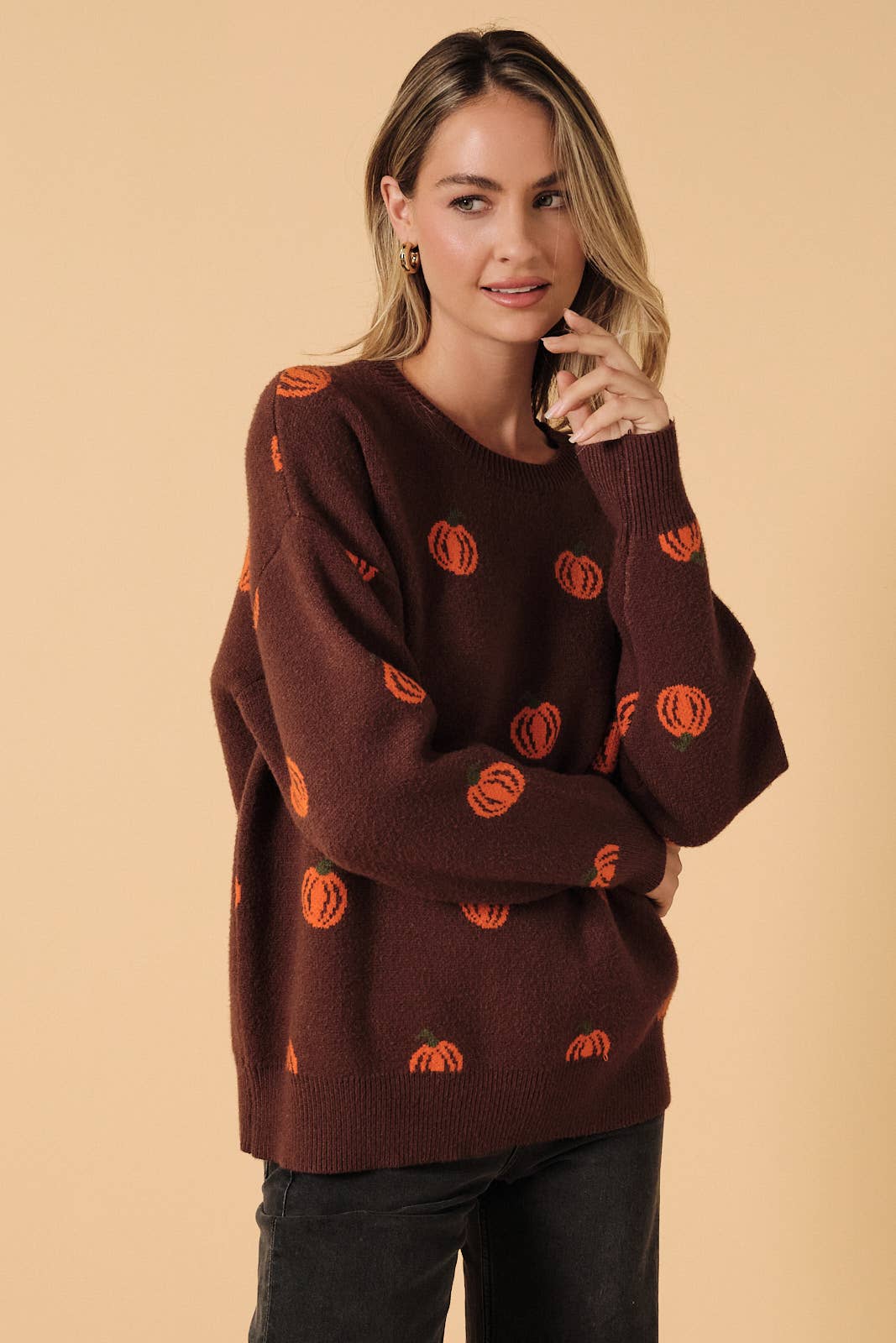 Pumpkin Patch Sweater - Brown