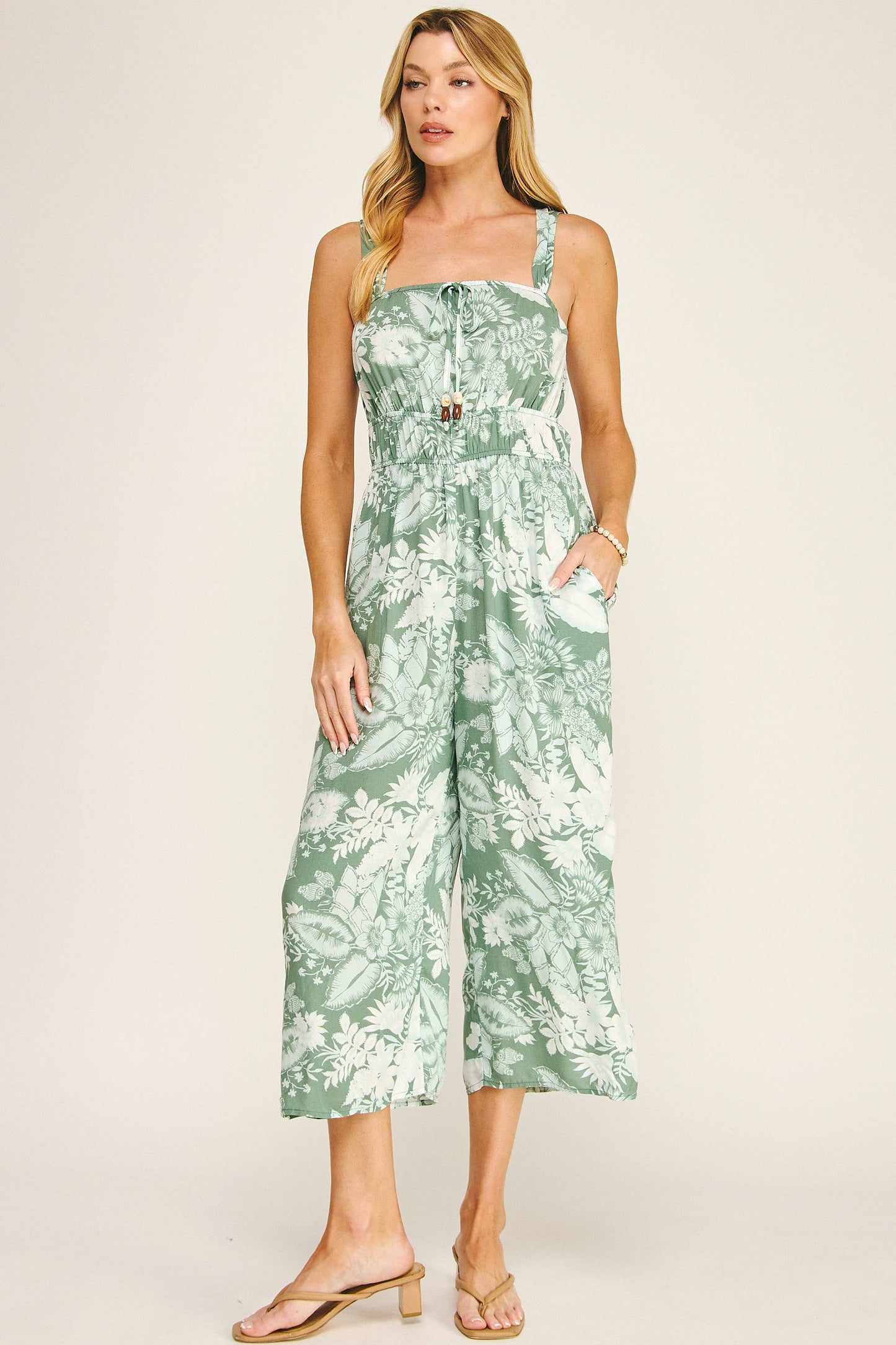 Sage Paradise Tropical Jumpsuit