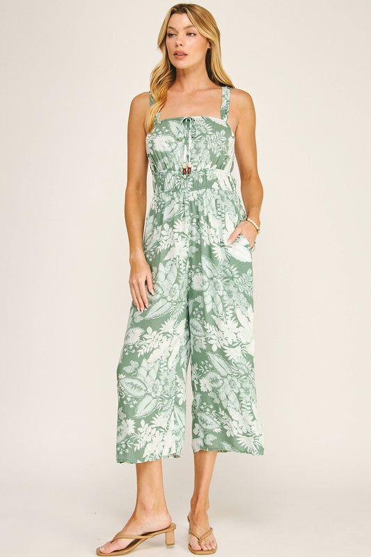 Sage Paradise Tropical Jumpsuit