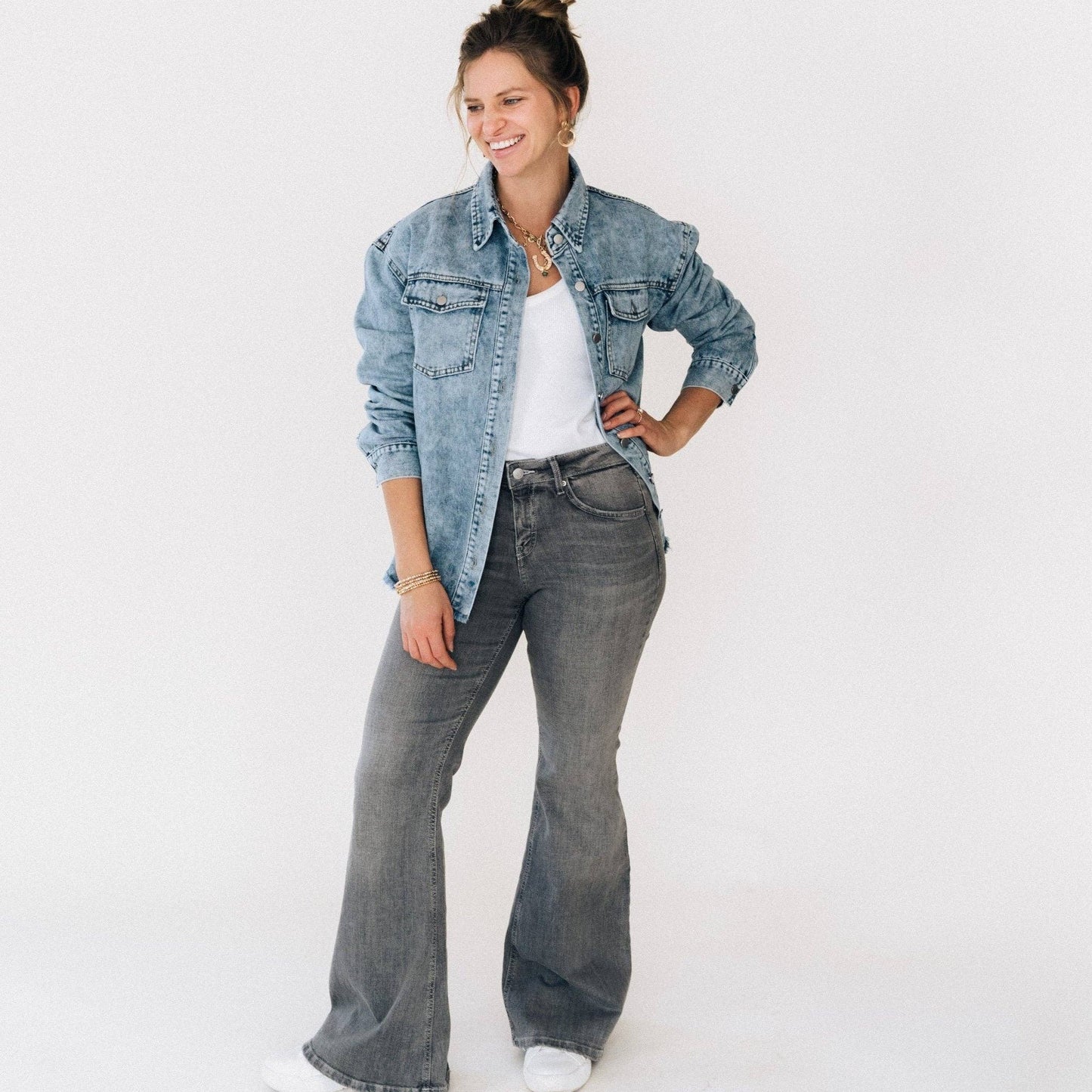 Blue Raw Hem Denim Jean Jacket