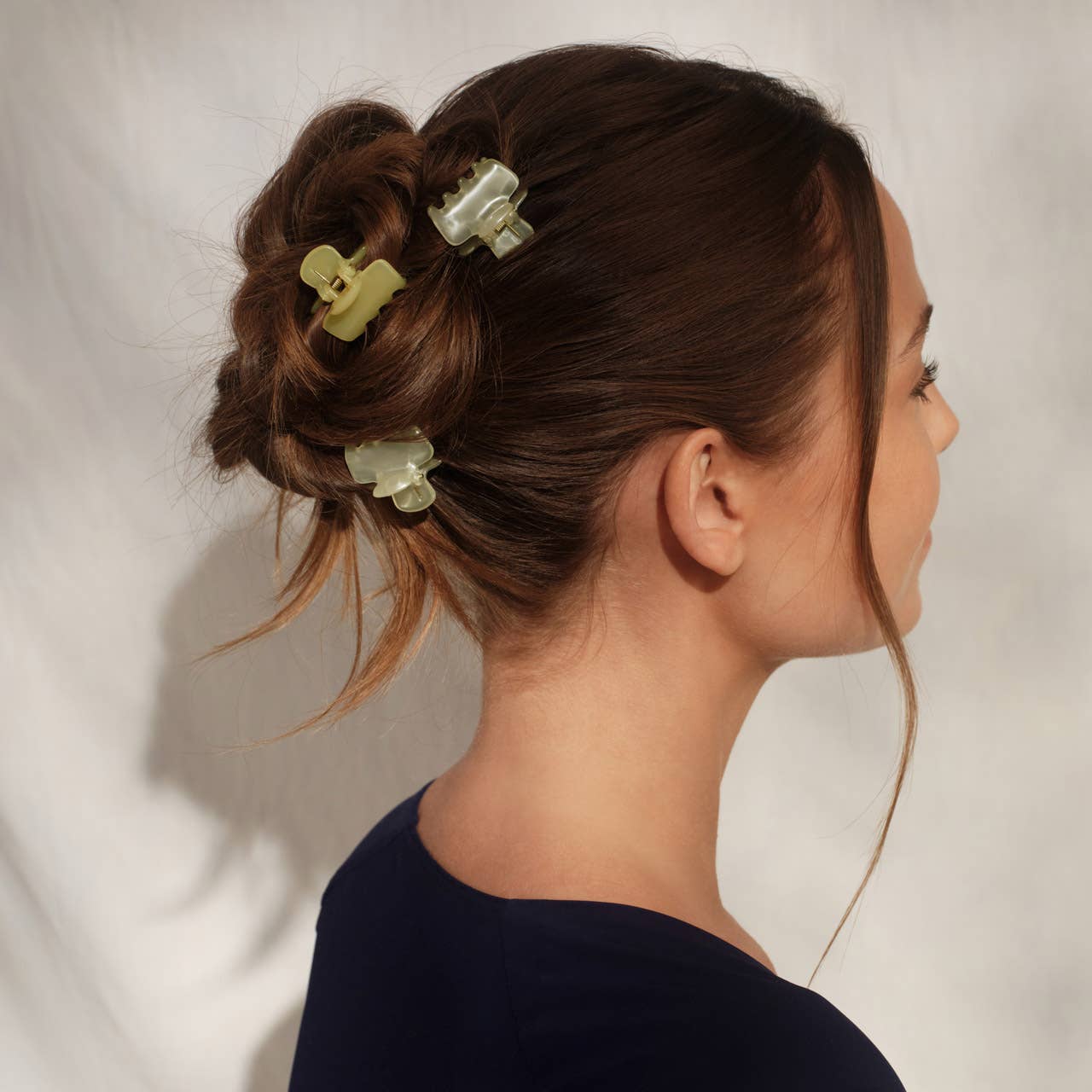 Mini Jelly Cloud Clips 8pc Set - Pearlized Cream & Butter Yellow