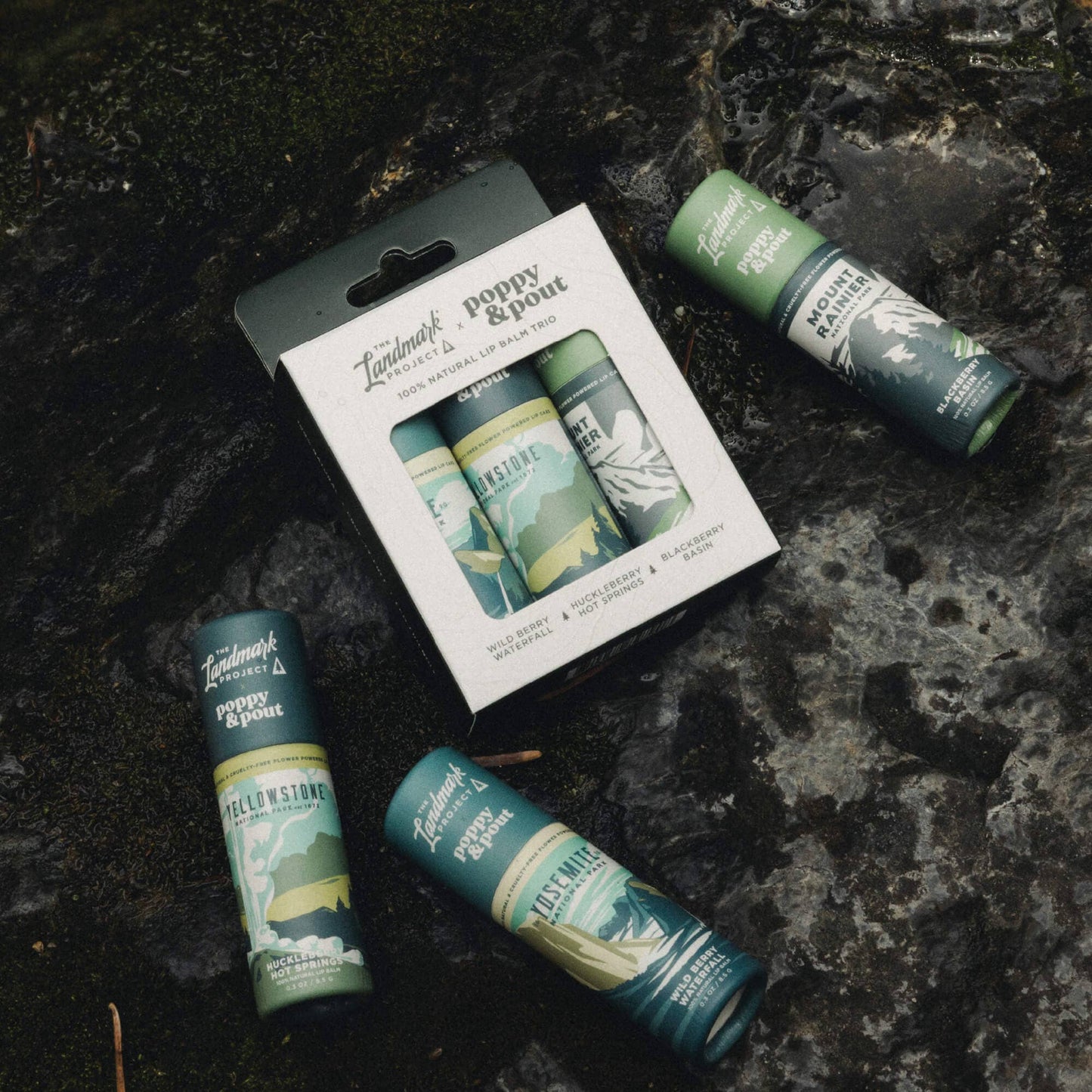 Gift Set, The Landmark Project, Lip Balm Trio, Mountain