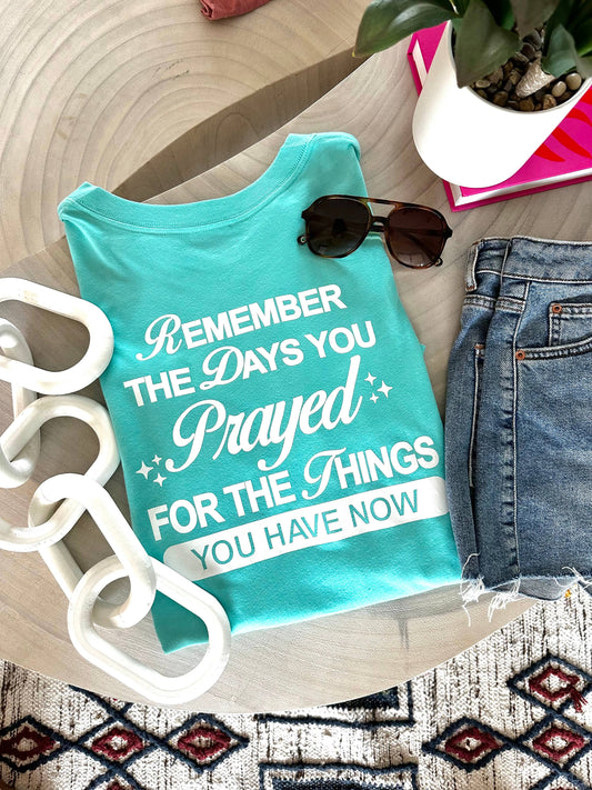 Remember You Prayed - V-Neck (Htr Seafoam)
