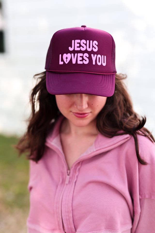 Jesus Loves You - Trucker Hat (Maroon)