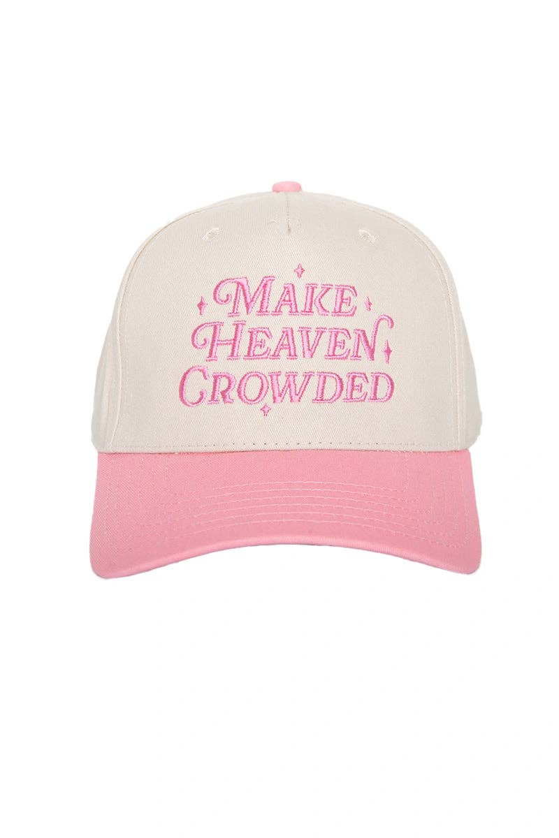 Make Heaven Crowded Vintage Trucker Hats: Pink and Tan