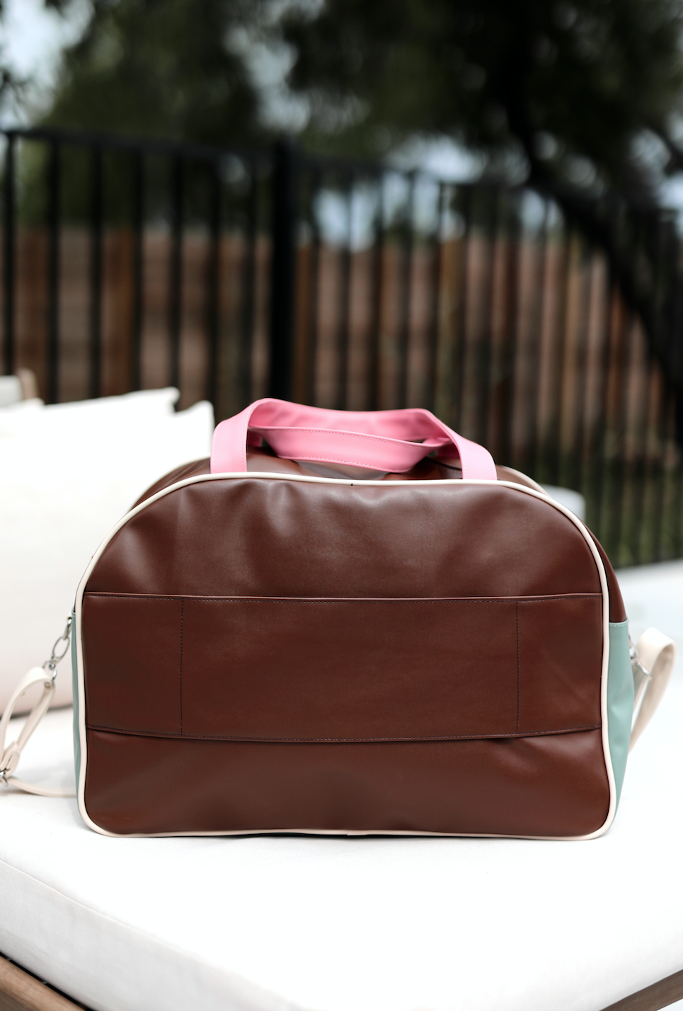 Weekender Duffle Bag- Adventure (Espresso/Cream/Sage/Pink)