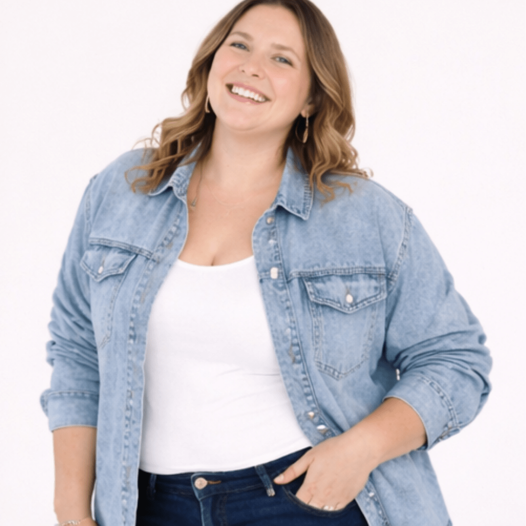 Blue Raw Hem Denim Jean Jacket