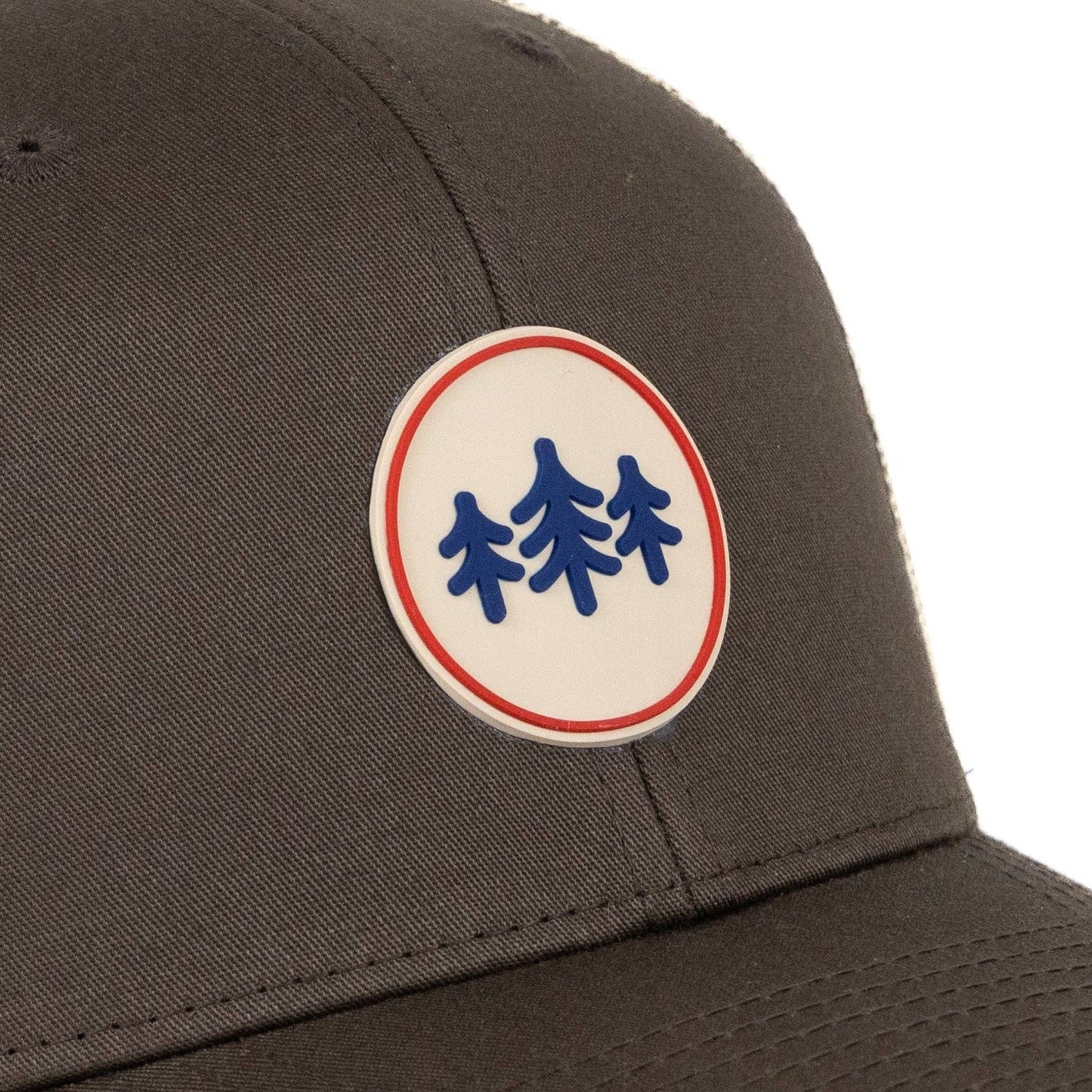 Coin Patch Trucker Hat: Brown/ Tan