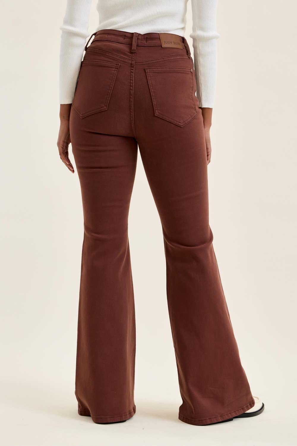 Judy Blue HW Jaqueline Flare w/ Lace Up : Cocoa Brown