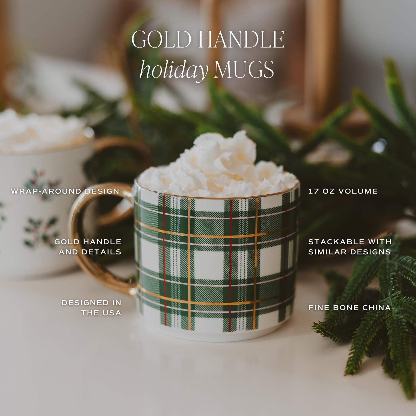 *NEW* Green Plaid Coffee Mug - Christmas Decor & Gifts