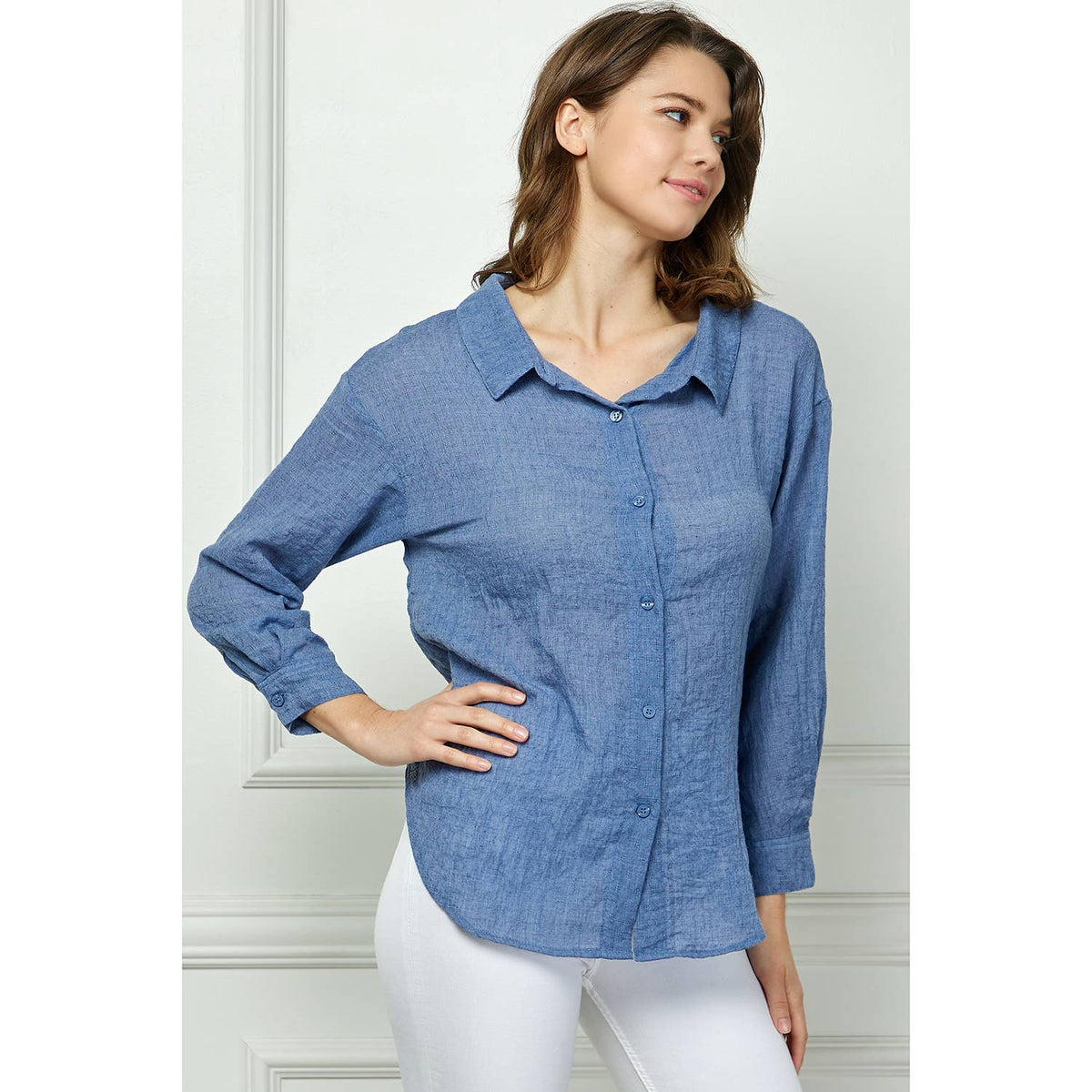 Basic Button Up || Blue