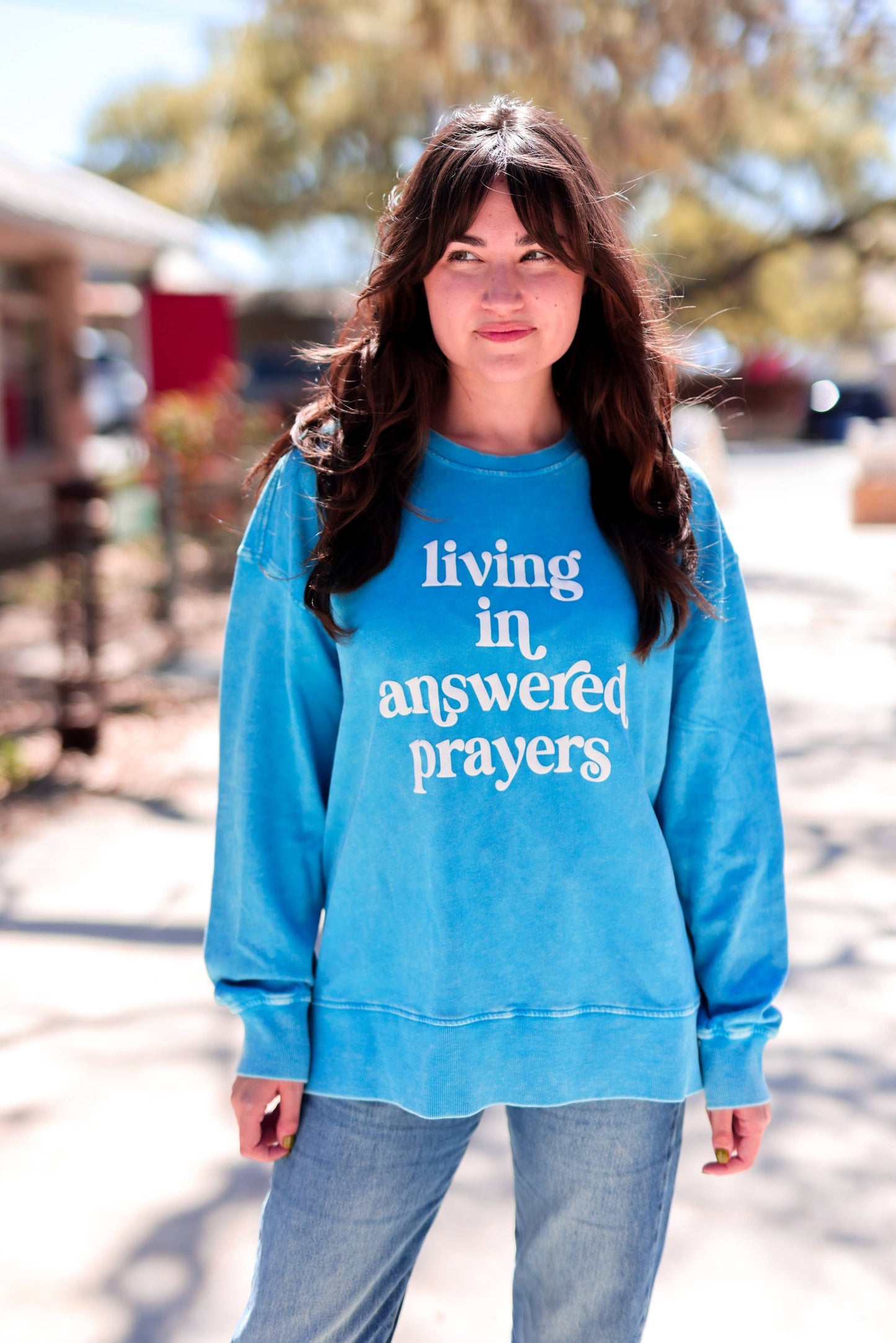Living in Answered Prayers (Cobalt) - Mineral Wash Pullover