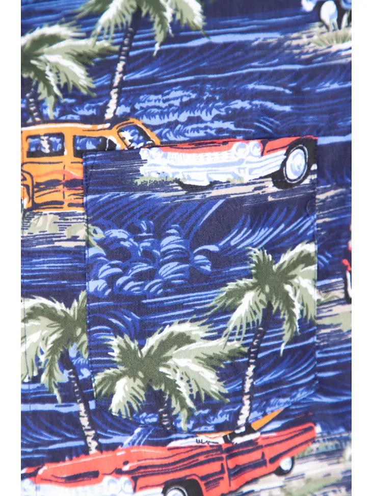 Blue Cars Hawaiian Shirt
