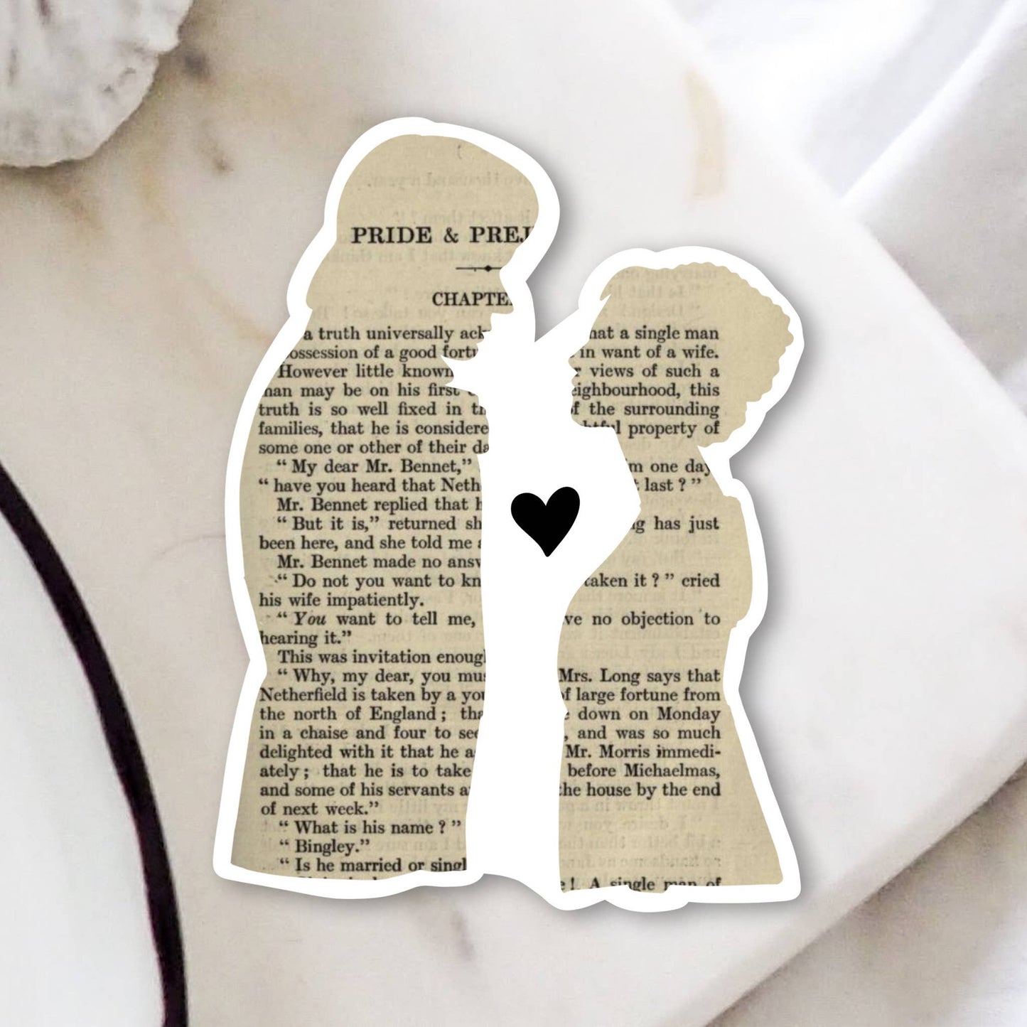 Pride and Prejudice, Jane Austen Vinyl Sticker, Mr Darcy