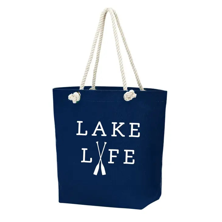 Lake Life Navy Castaway Tote