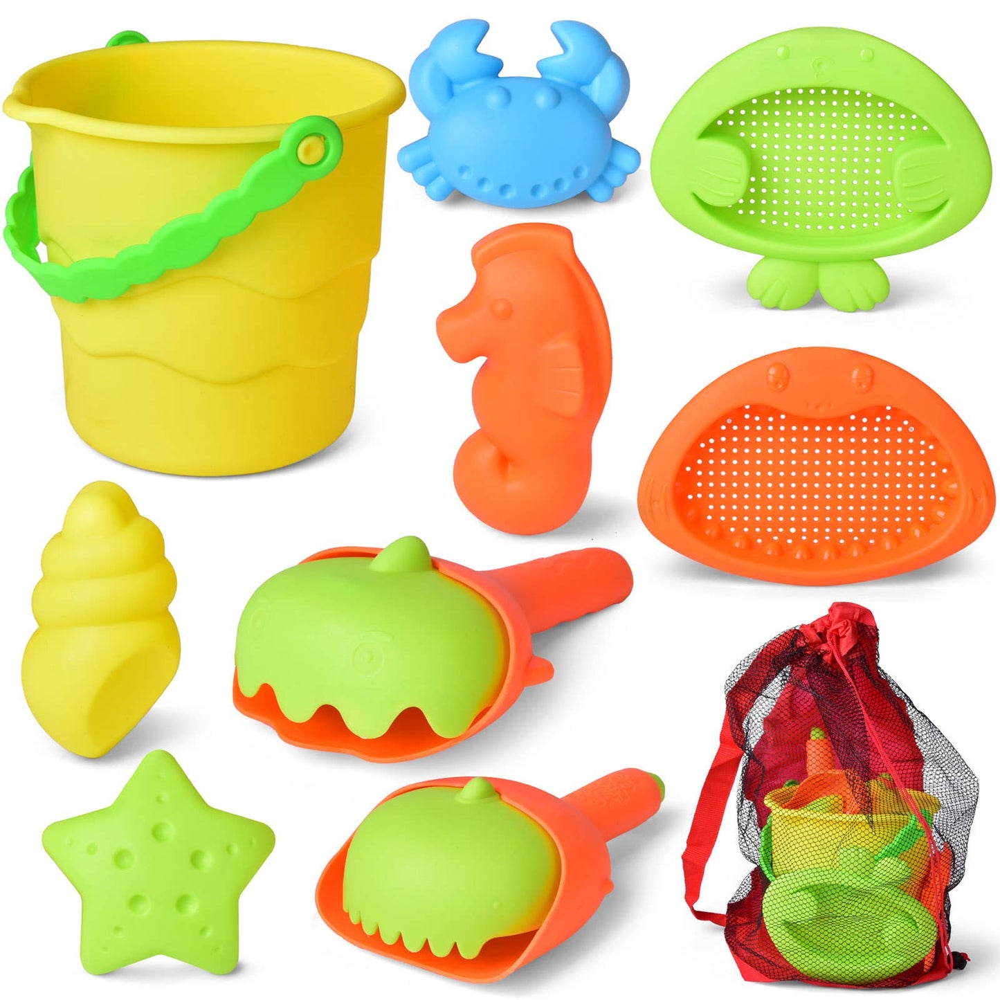 10PC Beach Sand Toys Set Sand Castle Bucket